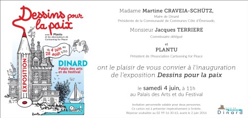 Invitation Exposition Dessins pour la paix
